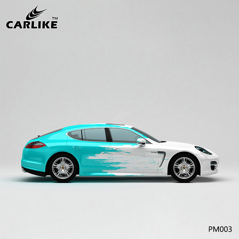 CARLIKE卡莱克™CL-PM-003保时捷白蓝泼墨车身改色