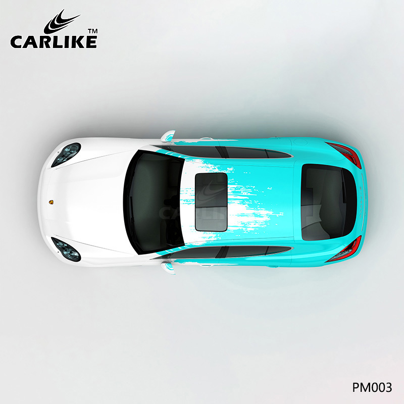 CARLIKE卡莱克™CL-PM-003保时捷白蓝泼墨车身改色