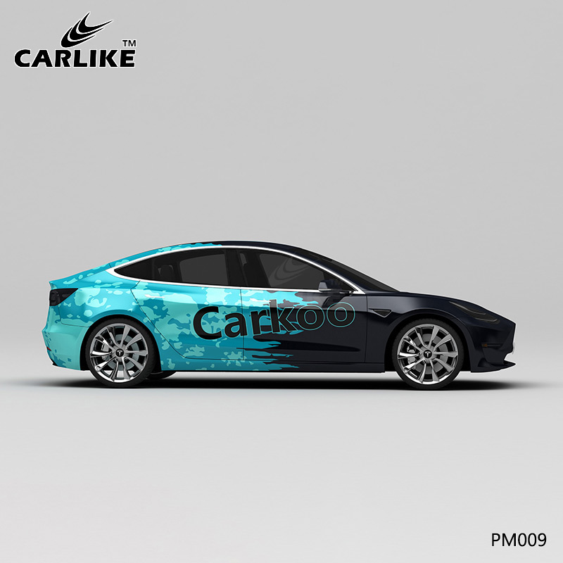 CARLIKE卡莱克™CL-PM-009特斯拉黑蓝泼墨全车贴膜