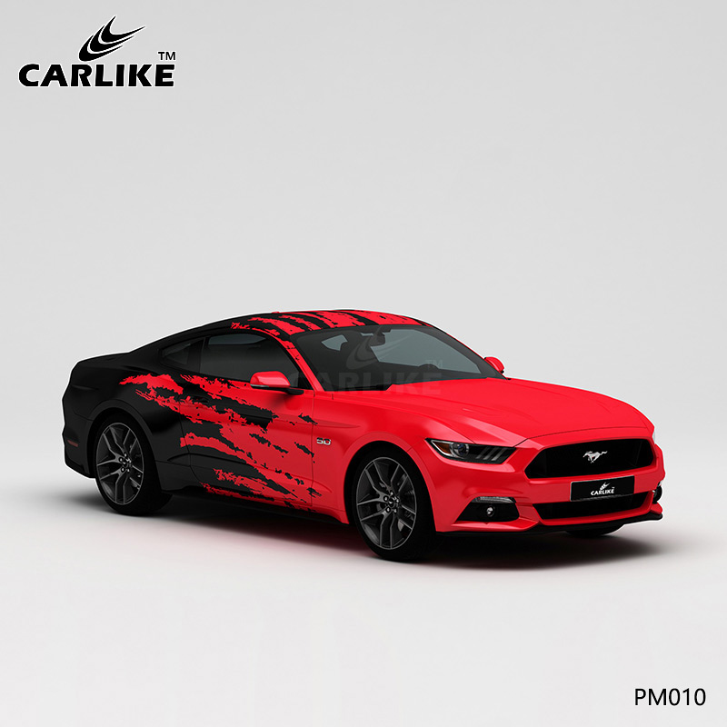 CARLIKE卡莱克™CL-PM-010野马红黑泼墨车身彩绘