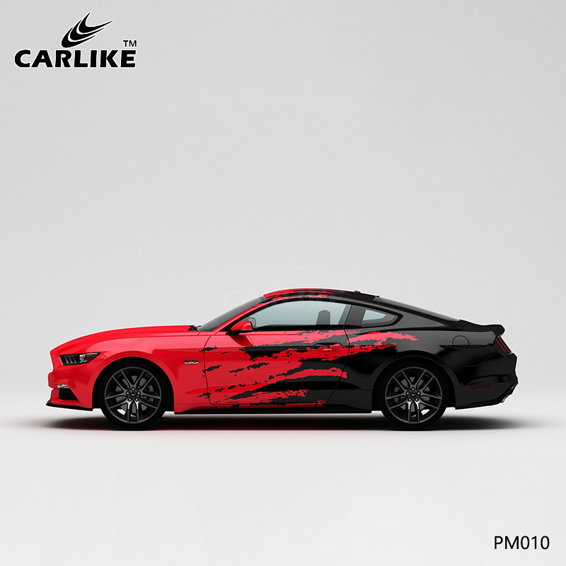 CARLIKE卡莱克™CL-PM-010野马红黑泼墨车身彩绘