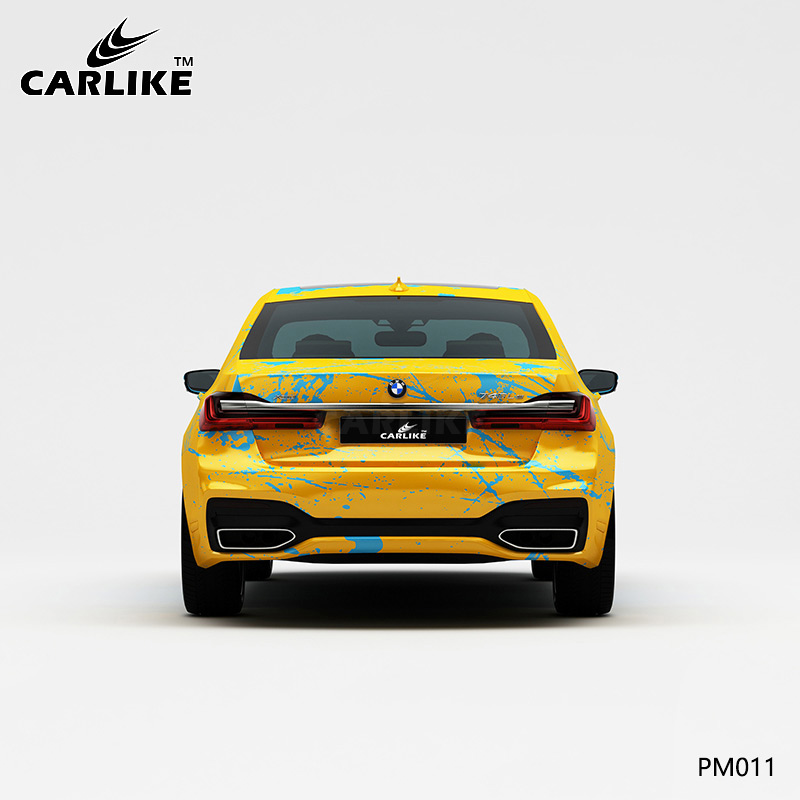 CARLIKE卡莱克™CL-PM-011宝马黄蓝彩色泼墨车身改色