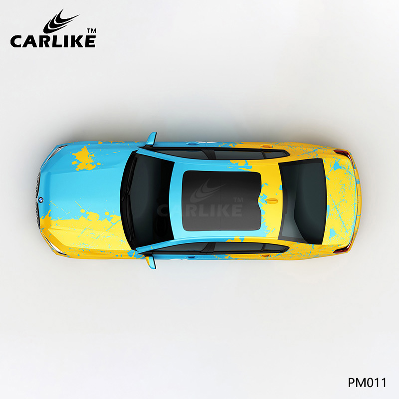CARLIKE卡莱克™CL-PM-011宝马黄蓝彩色泼墨车身改色