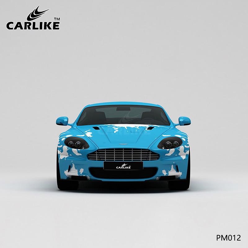 CARLIKE卡莱克™CL-PM-012阿斯顿马丁蓝白泼墨车身改色