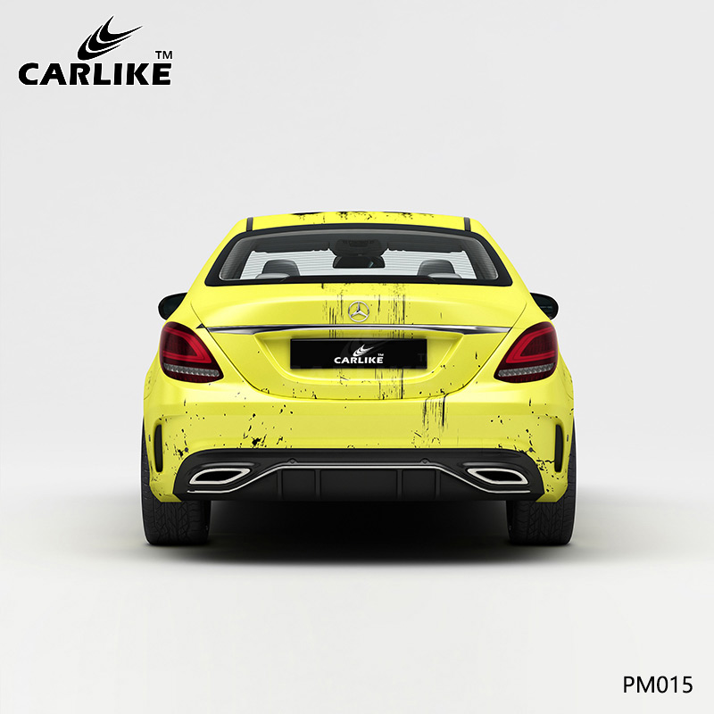 CARLIKE卡莱克™CL-PM-015奔驰做旧双拼色黑黄泼墨全车贴膜