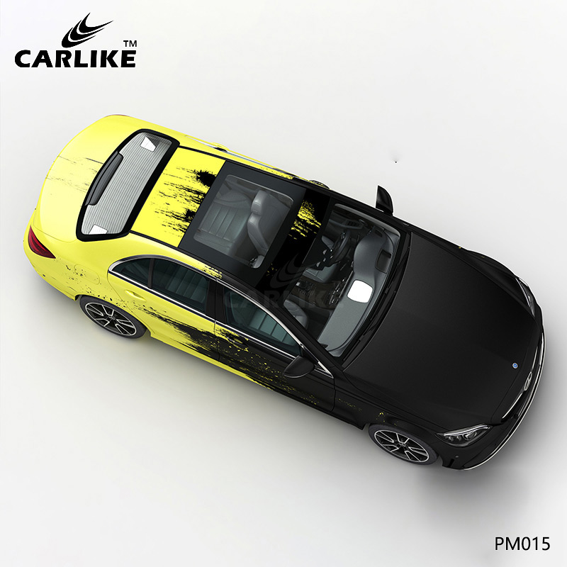 CARLIKE卡莱克™CL-PM-015奔驰做旧双拼色黑黄泼墨全车贴膜