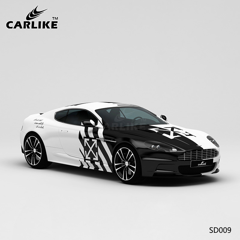 CARLIKE卡莱克™CL-SD-009阿斯顿马丁黑白双拼迷彩全车改色