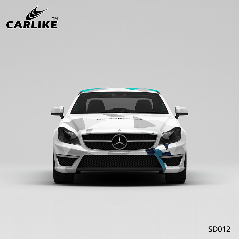 CARLIKE卡莱克™CL-SD-012奔驰蓝绿灰赛道迷彩涂装车身贴膜