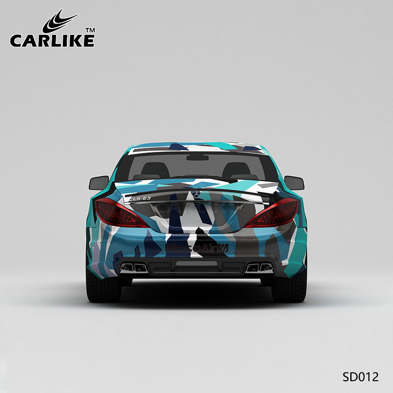 CARLIKE卡莱克™CL-SD-012奔驰蓝绿灰赛道迷彩涂装车身贴膜