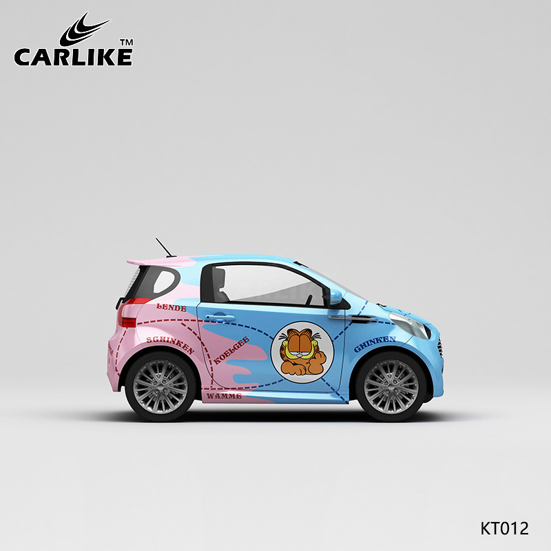 CARLIKE卡莱克™CL-KT-012MINI加菲猫双色粉猪整车贴膜