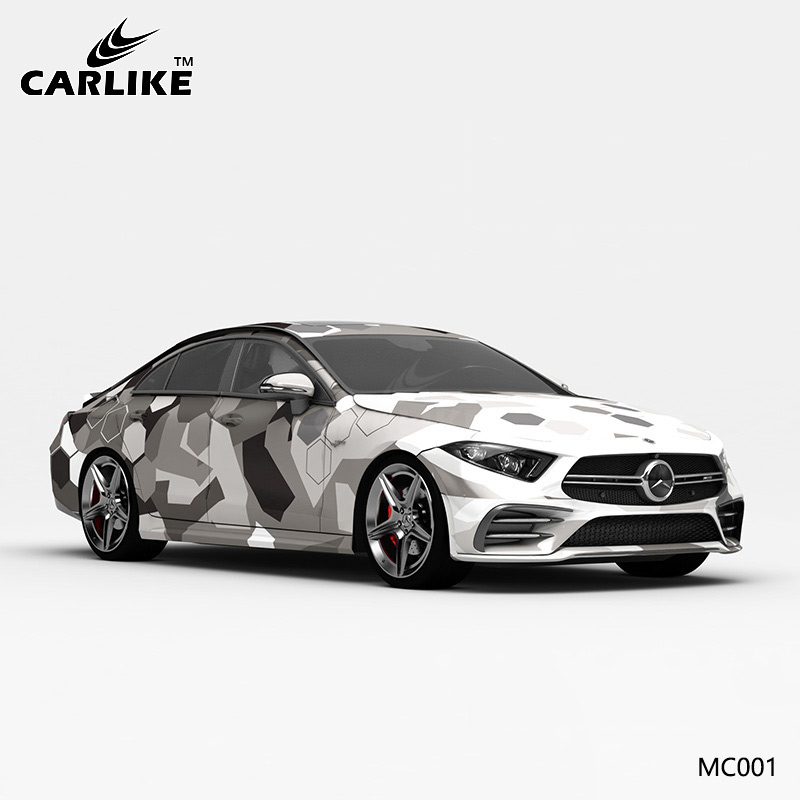 CARLIKE卡莱克™CL-MC-001奔驰白灰黑六边形迷彩全车