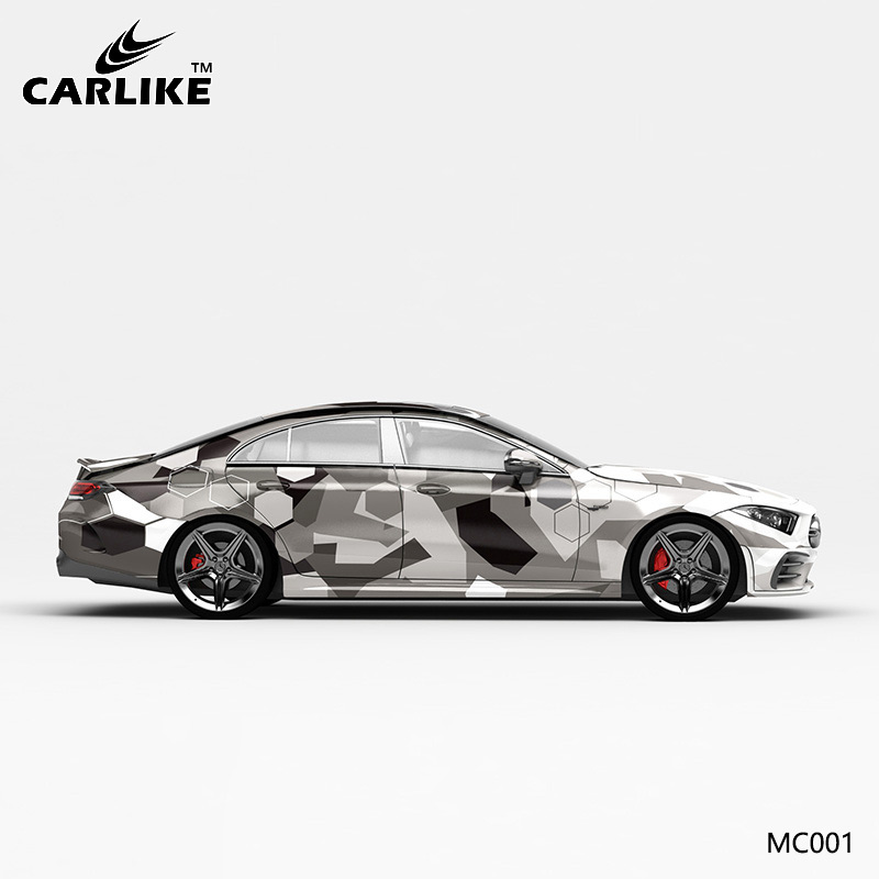 CARLIKE卡莱克™CL-MC-001奔驰白灰黑六边形迷彩全车