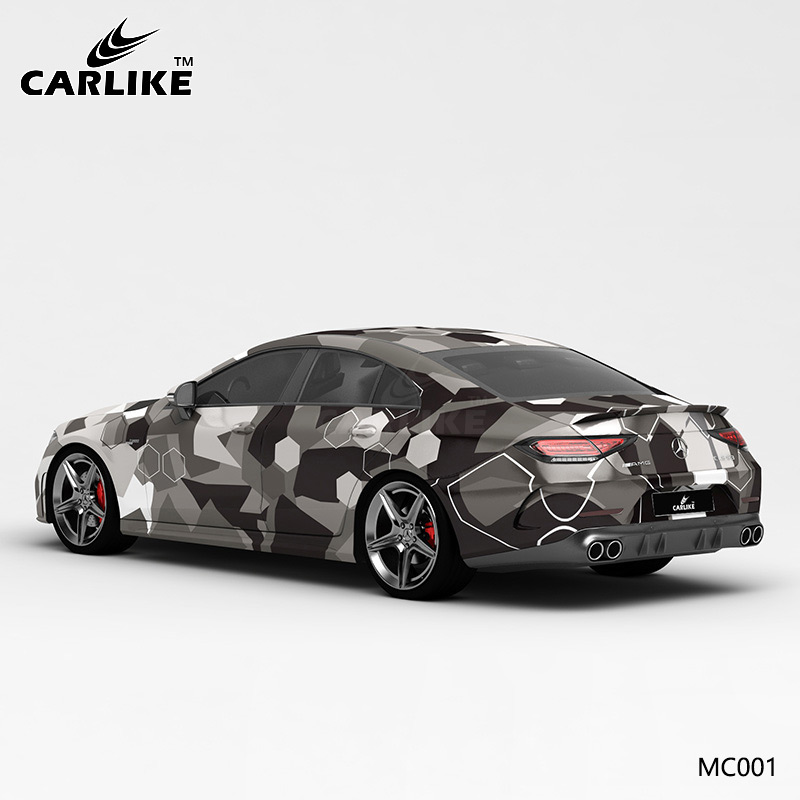 CARLIKE卡莱克™CL-MC-001奔驰白灰黑六边形迷彩全车