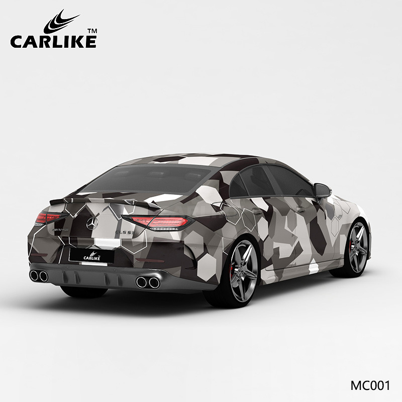 CARLIKE卡莱克™CL-MC-001奔驰白灰黑六边形迷彩全车