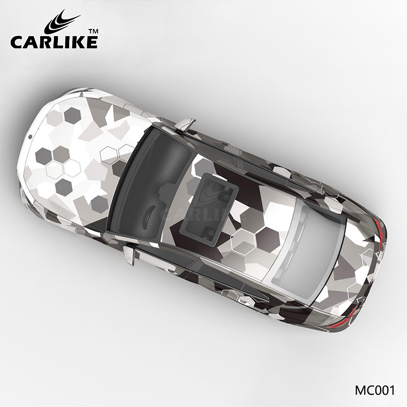 CARLIKE卡莱克™CL-MC-001奔驰白灰黑六边形迷彩全车