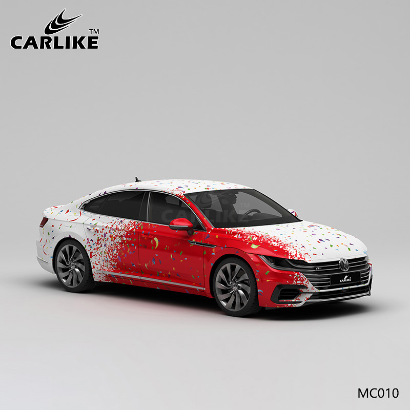 CARLIKE卡莱克™CL-MC-010大众红蓝碎花迷彩车身贴膜