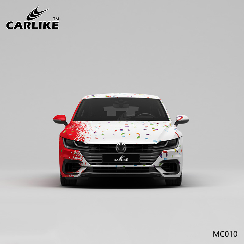 CARLIKE卡莱克™CL-MC-010大众红蓝碎花迷彩车身贴膜