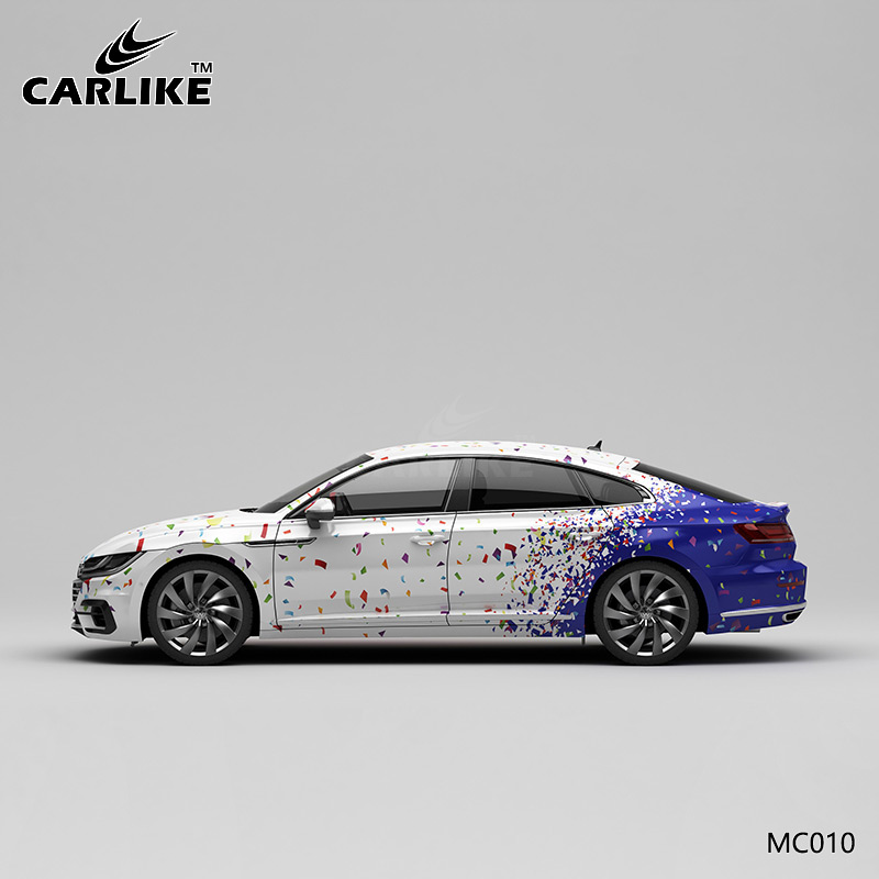CARLIKE卡莱克™CL-MC-010大众红蓝碎花迷彩车身贴膜