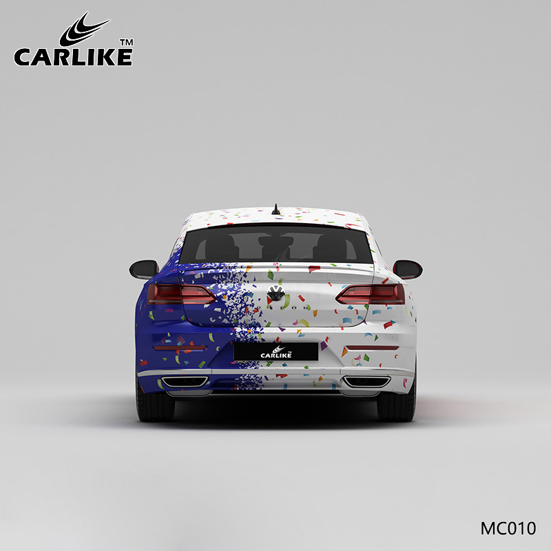 CARLIKE卡莱克™CL-MC-010大众红蓝碎花迷彩车身贴膜