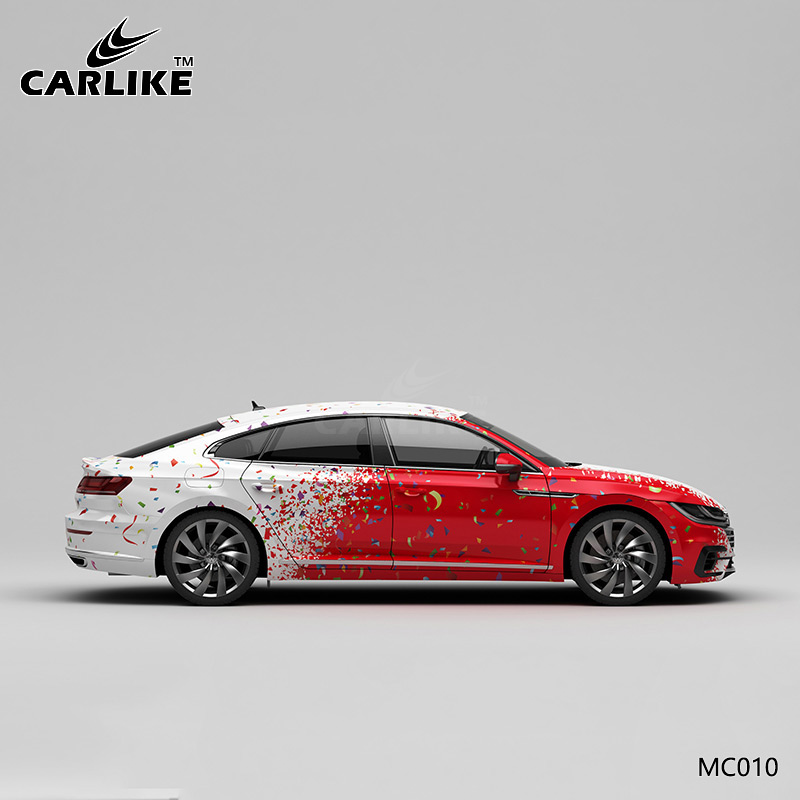 CARLIKE卡莱克™CL-MC-010大众红蓝碎花迷彩车身贴膜