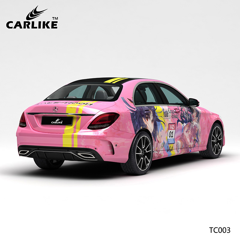 CARLIKE卡莱克™CL-TC-003奔驰粉红樱花美少女车身改色