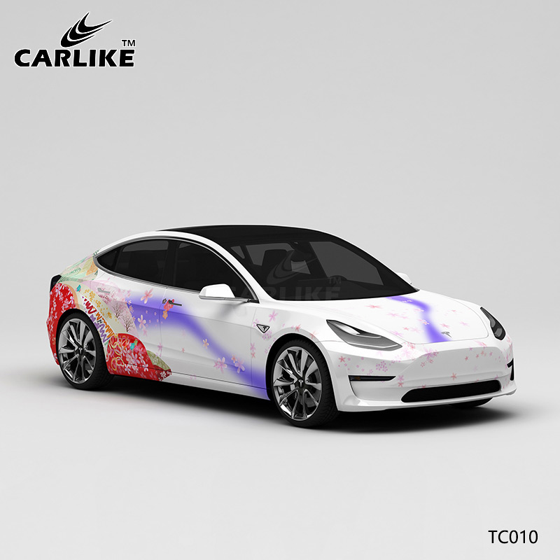 CARLIKE卡莱克™CL-TC-010特斯拉日系樱花全车改色