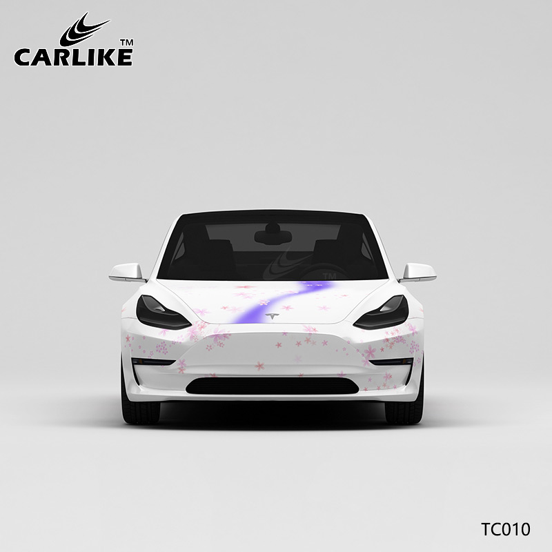 CARLIKE卡莱克™CL-TC-010特斯拉日系樱花全车改色