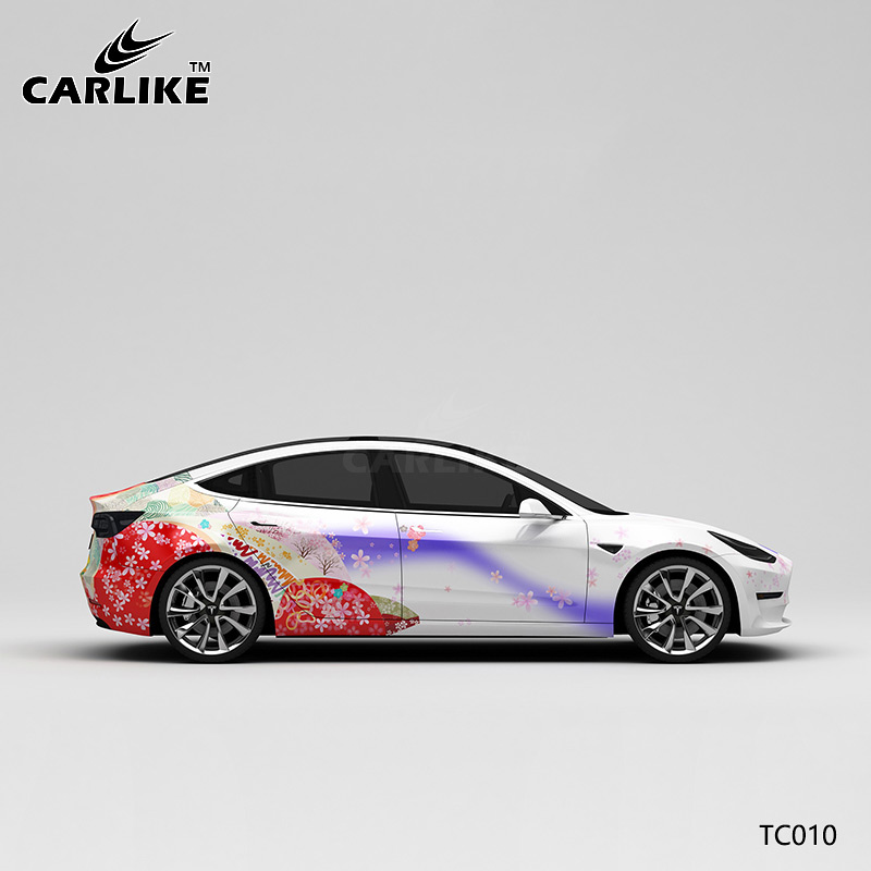 CARLIKE卡莱克™CL-TC-010特斯拉日系樱花全车改色