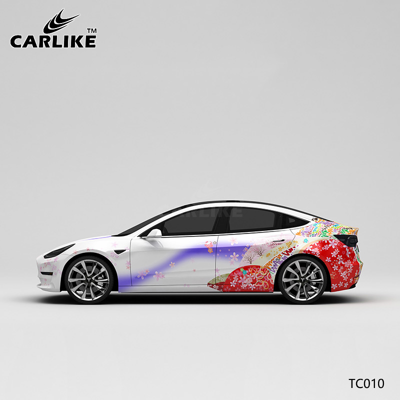 CARLIKE卡莱克™CL-TC-010特斯拉日系樱花全车改色