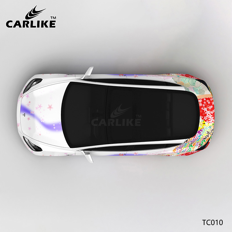 CARLIKE卡莱克™CL-TC-010特斯拉日系樱花全车改色