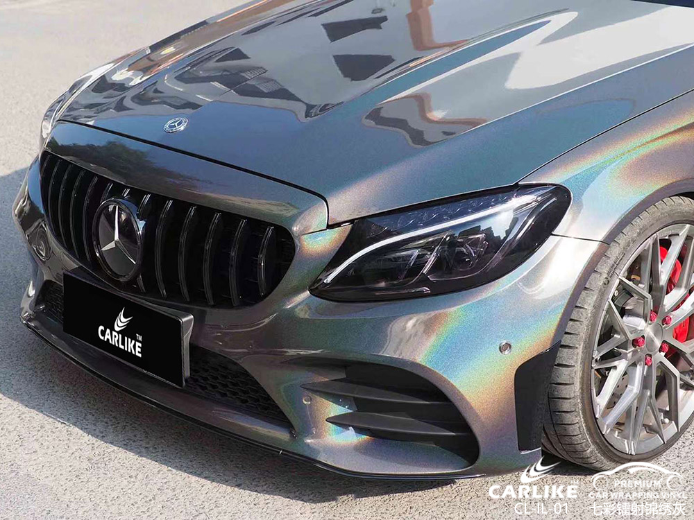 CARLIKE卡莱克™CL-IL-01特斯拉七彩镭射锦绣灰车身贴膜