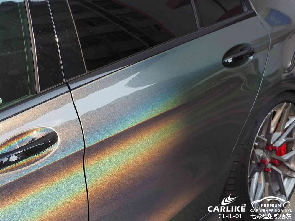 CARLIKE卡莱克™CL-IL-01特斯拉七彩镭射锦绣灰车身贴膜