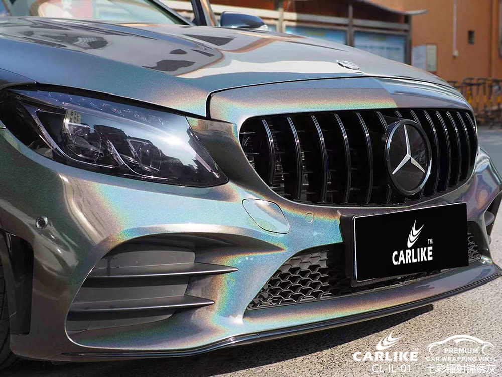 CARLIKE卡莱克™CL-IL-01特斯拉七彩镭射锦绣灰车身贴膜