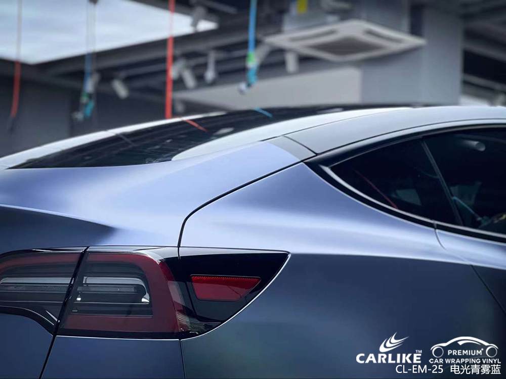 CARLIKE卡莱克™CL-EM-22特斯拉电光青雾蓝车身贴膜