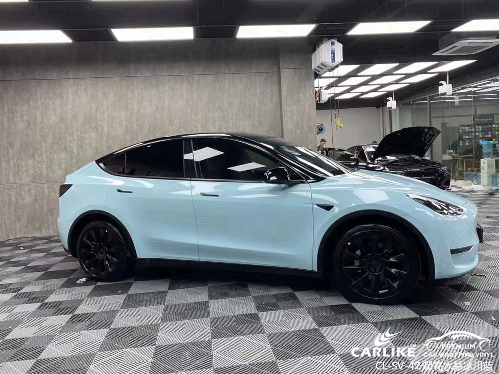 CARLIKE卡莱克™CL-SV-42特斯拉超亮水晶冰川蓝车身改色
