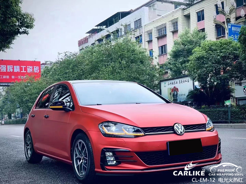 CARLIKE卡莱克™CL-EM-12大众电光火热红车上贴膜