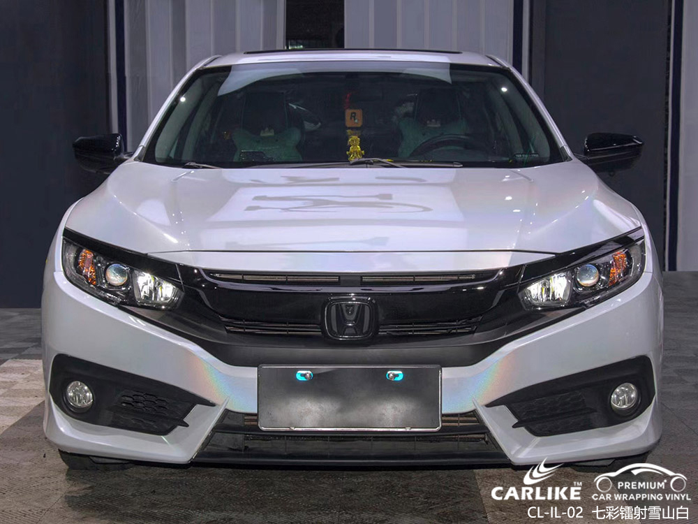 CARLIKE卡莱克™CL-IL-02本田七彩镭射雪山白汽车贴膜