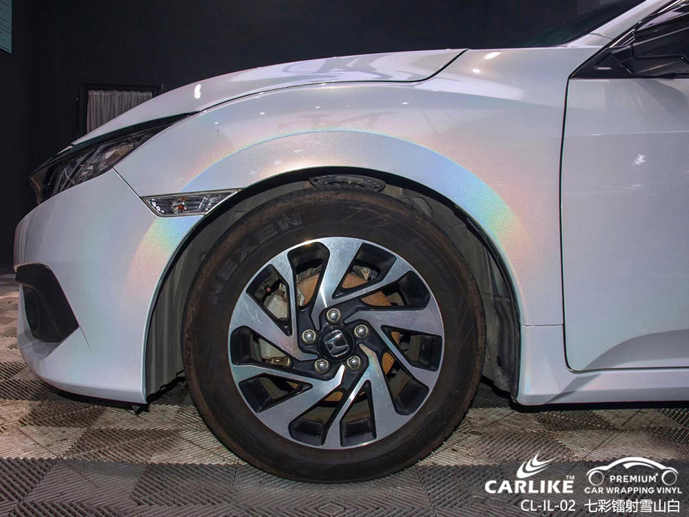 CARLIKE卡莱克™CL-IL-02本田七彩镭射雪山白汽车贴膜