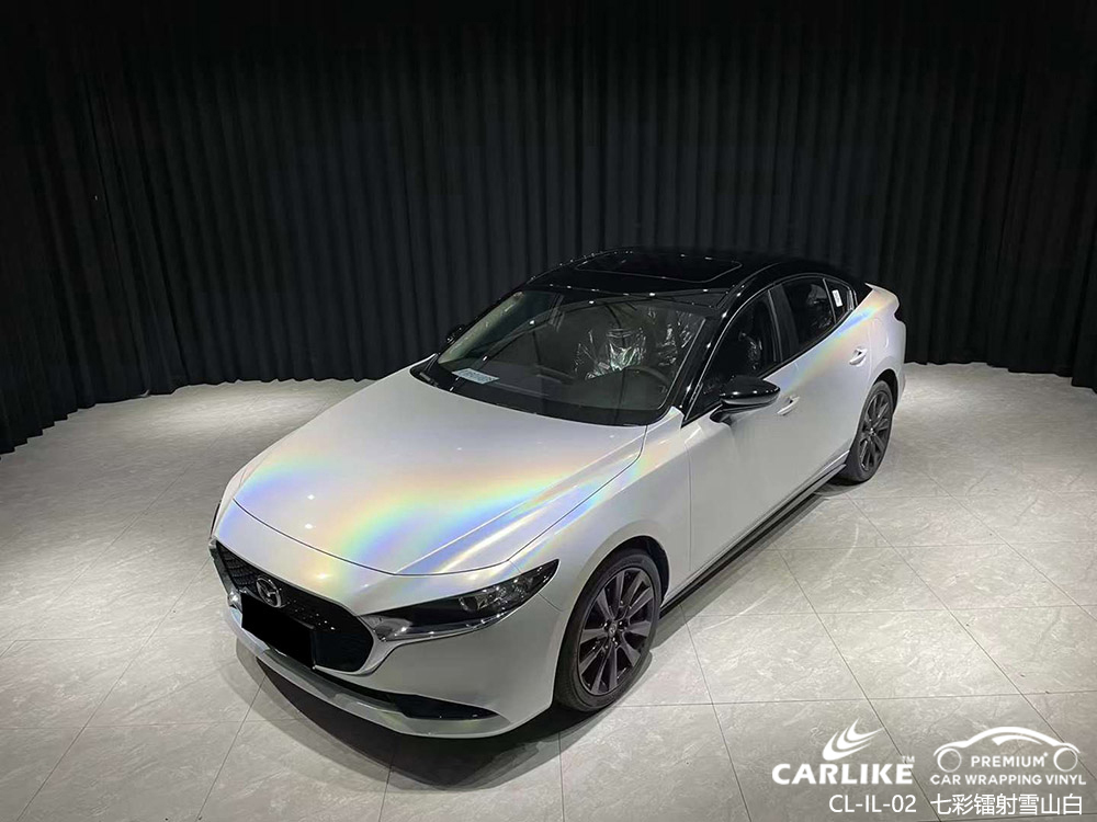 CARLIKE卡莱克™CL-IL-02马自达七彩镭射雪山白全车贴膜
