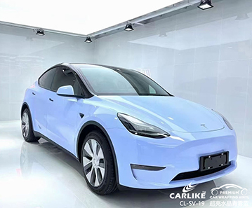 CARLIKE卡莱克™CL-SV-19特斯拉超亮水晶青雾蓝全车改色