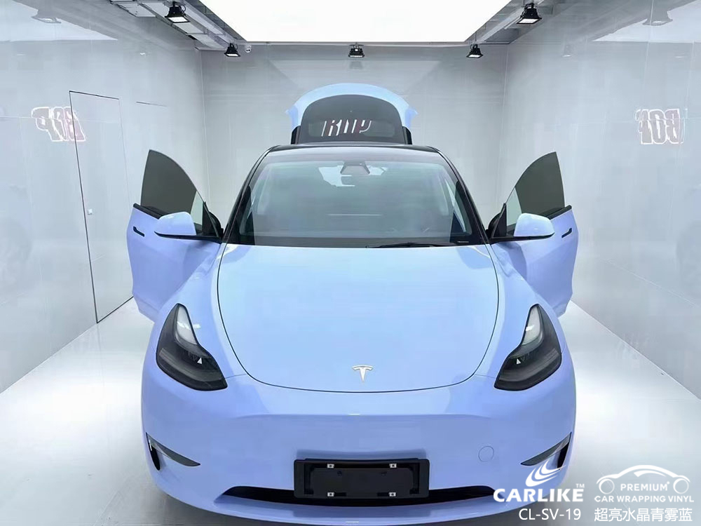 CARLIKE卡莱克™CL-SV-19特斯拉超亮水晶青雾蓝全车改色