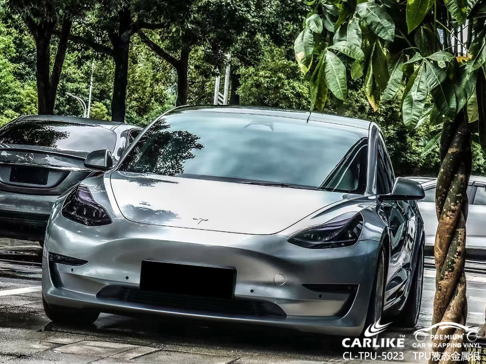CARLIKE卡莱克™CL-TPU-5023特斯拉液态金属银全车改色
