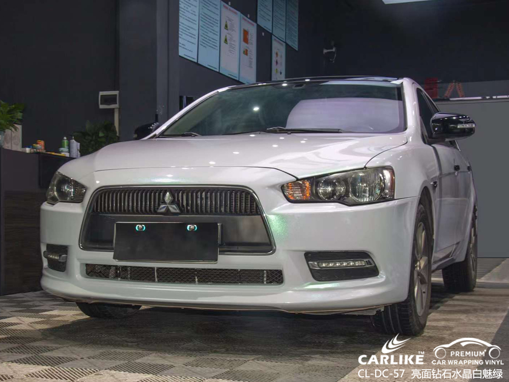 CARLIKE卡莱克™CL-DC-57三菱亮面钻石水晶白魅绿车身贴膜