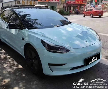 CARLIKE卡莱克™CL-SV-46P特斯拉超亮水晶冰川蓝整车改色