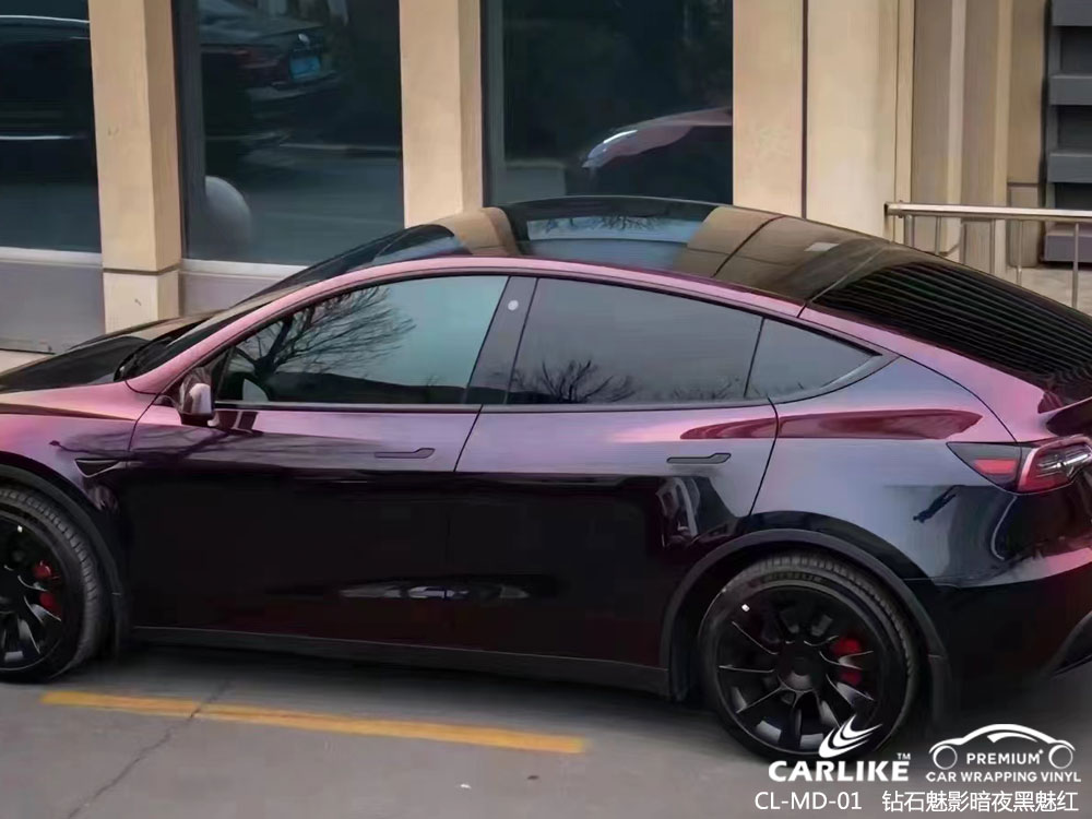 CARLIKE卡莱克™CL-MD-01特斯拉钻石魅影暗夜黑魅红全车改色