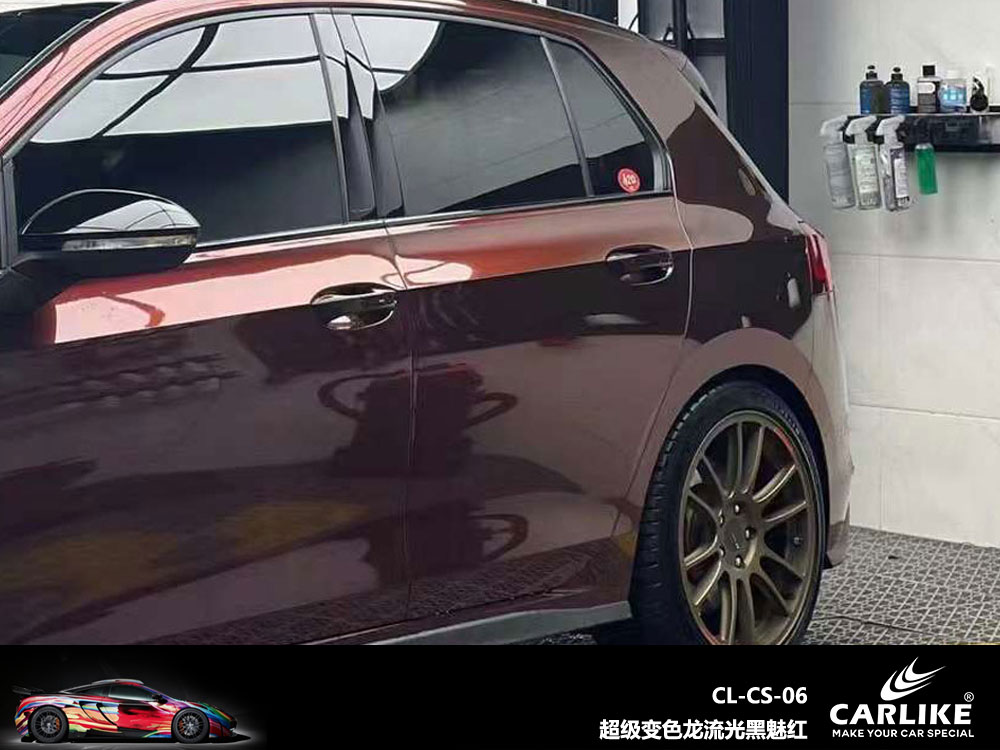 CARLIKE卡莱克™CL-CS-06奔驰大众超级变色龙流光黑魅红全车贴膜