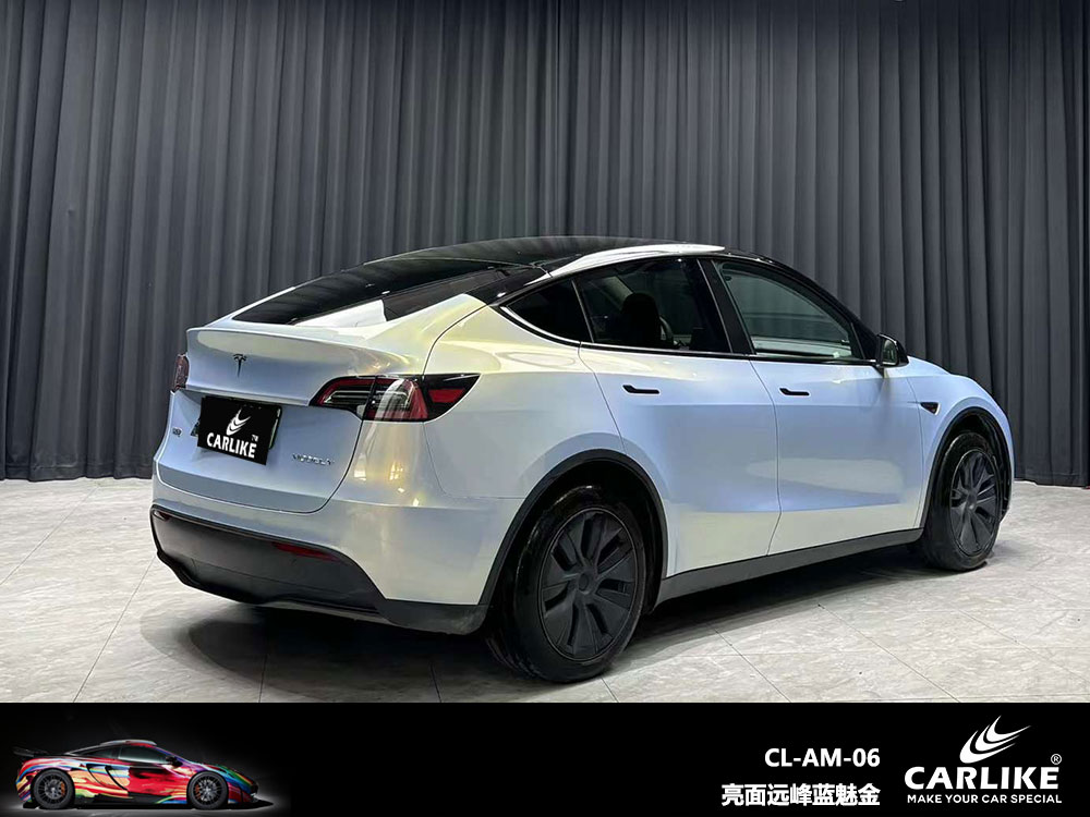 CARLIKE卡莱克™CL-AW-06特斯拉亮面远峰蓝魅金全车贴膜