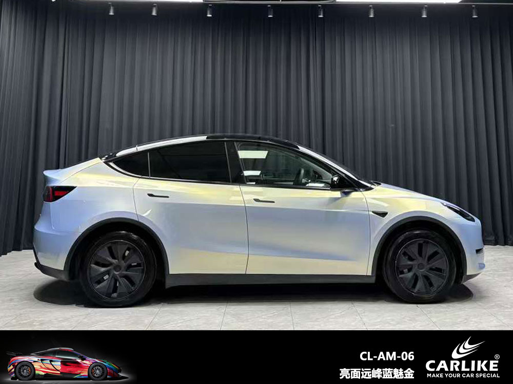 CARLIKE卡莱克™CL-AW-06特斯拉亮面远峰蓝魅金全车贴膜