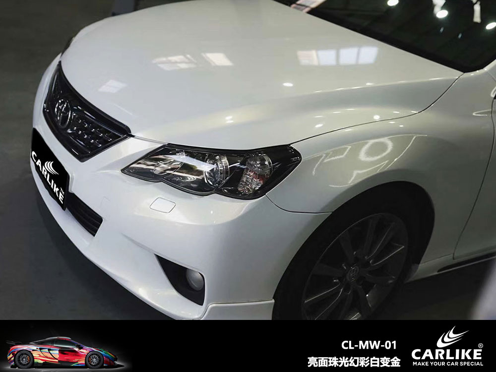CARLIKE卡莱克™CL-MW-01丰田亮面珠光幻彩白变金全车贴膜