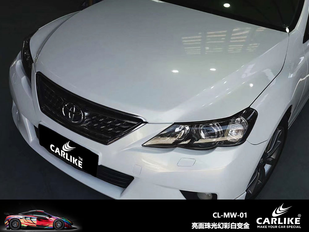 CARLIKE卡莱克™CL-MW-01丰田亮面珠光幻彩白变金全车贴膜